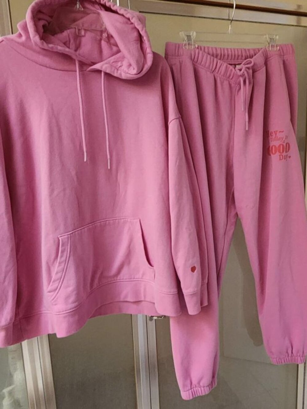 Universal Thread Pink Matching Oversized Hoodie & Jogger Size XL/L